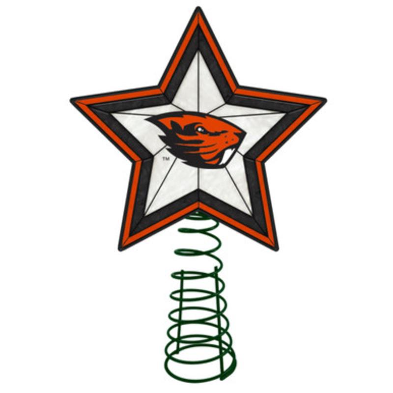 10 Orange and Black Star NCAA Oregon State Beavers Christmas Tree Topper