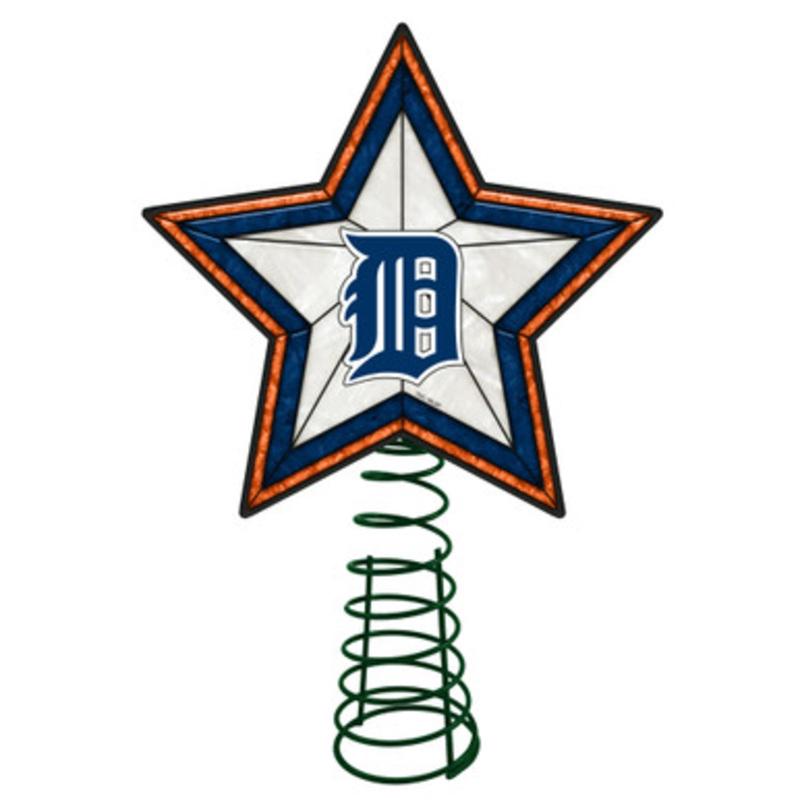 10 Orange and Blue Star MLB Detroit Tigers Christmas Tree Topper