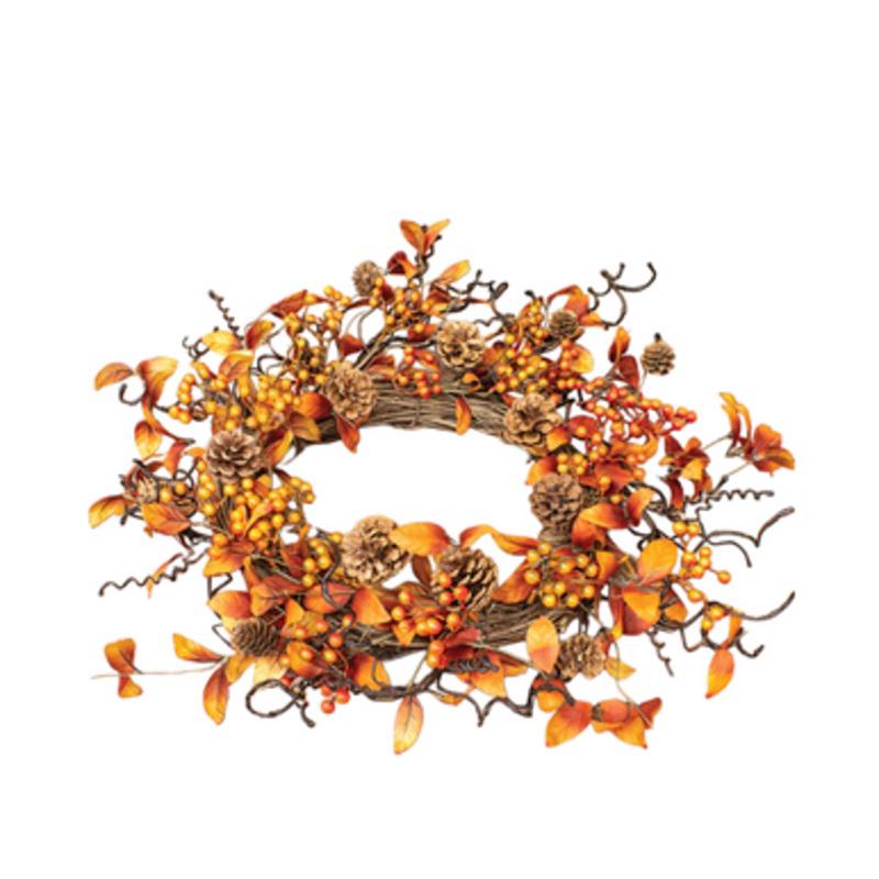 10 Orange Leaf and Berry Wreath