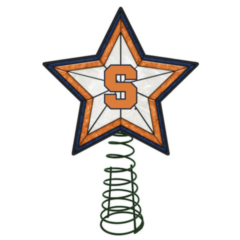 10 Lighted White Star NCAA Syracuse Orange Christmas Tree Topper