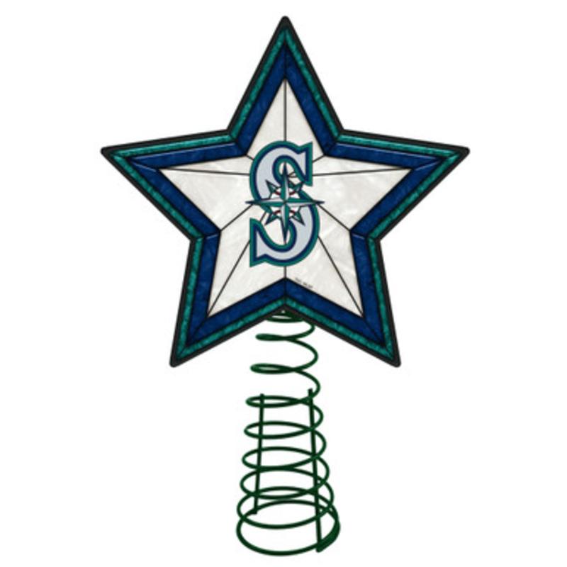 10 Lighted Blue and Green Star MLB Seattle Mariners Christmas Tree Topper