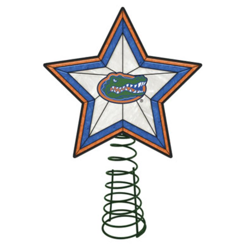 10 Lighted Blue and Green Star NCAA Florida Gators Christmas Tree Topper