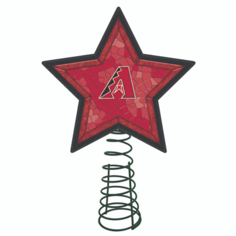 10 Lighted Red and Black Star MLB Arizona Diamondbacks Christmas Tree Topper