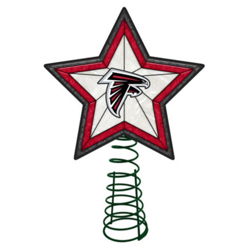 10 Lighted Red and Black Star NFL Atlanta Falcons Christmas Tree Topper