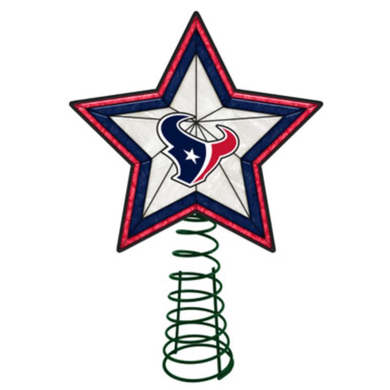 10 Lighted Red and Blue NFL Houston Texans Christmas Tree Topper