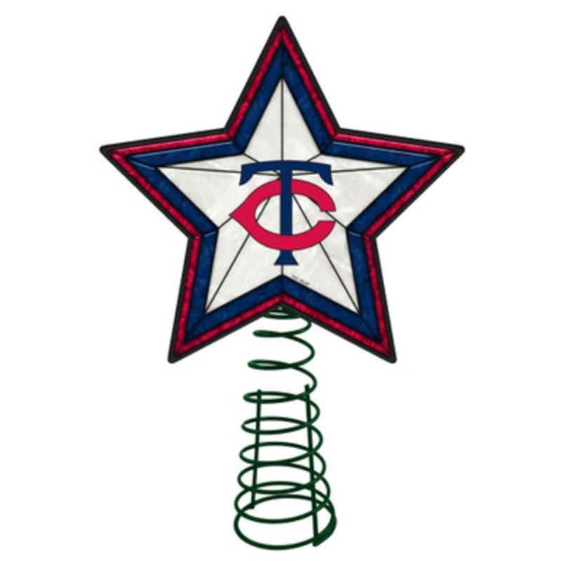10 Lighted Red and Blue Star MLB Minnesota Twins Christmas Tree Topper
