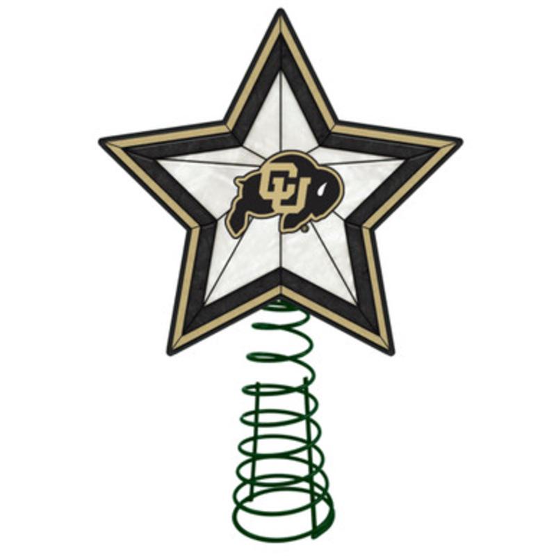 10 Lighted Black and Tortilla Brown Star NCAA Colorado Buffaloes Christmas Tree Topper