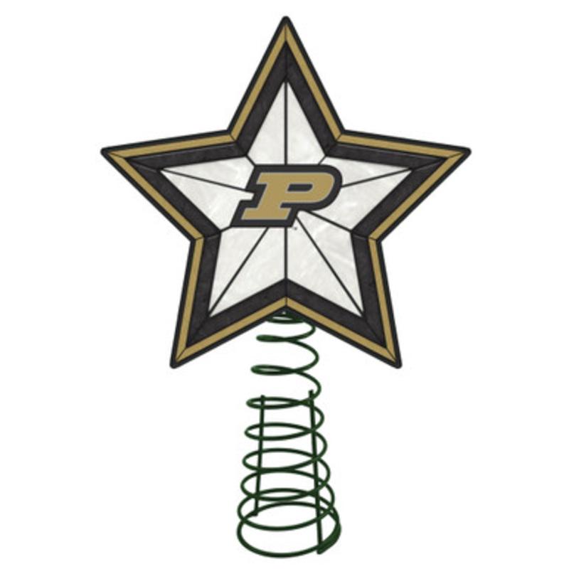 10 Lighted Gold and Black Star NCAA Purdue Boilermakers Christmas Tree Topper