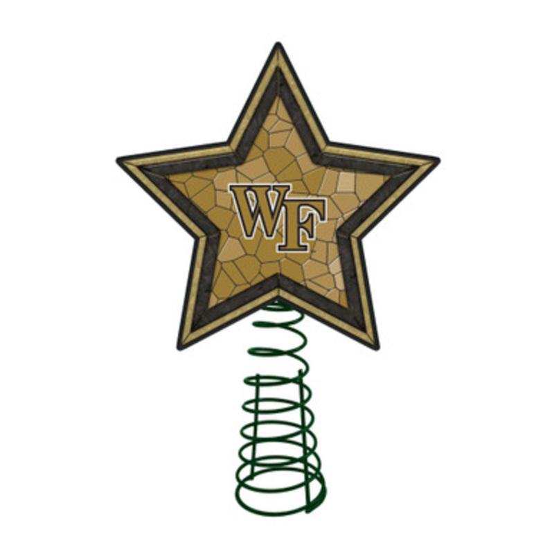 10 Lighted Gold and Black Star NCAA Wake Forest Demon Deacons Christmas Tree Topper