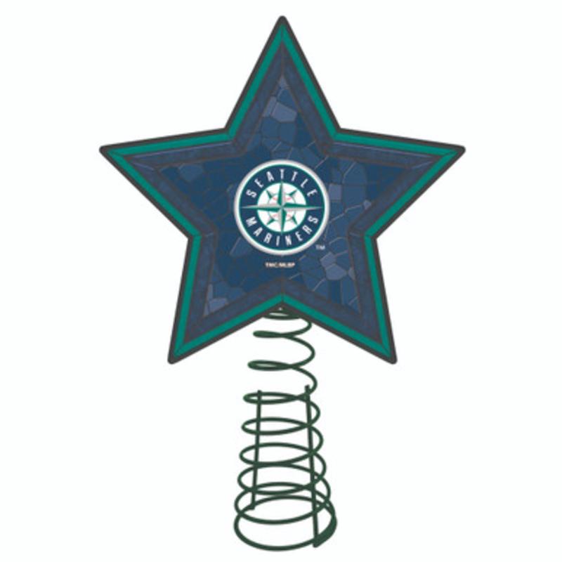 10 Lighted Green and Blue Star MLB Seattle Mariners Christmas Tree Topper