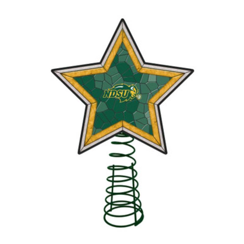 10 Lighted Green and Yellow Star NCAA North Dakota State Bison Christmas Tree Topper
