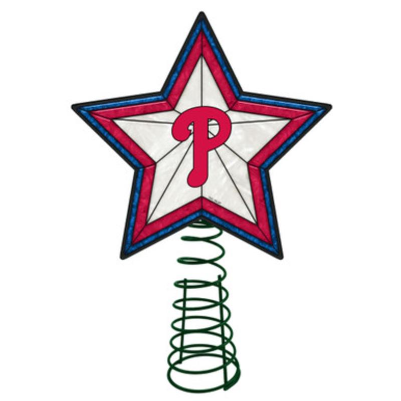 10 Lighted Pink and Blue Star MLB Philadelphia Phillies Christmas Tree Topper