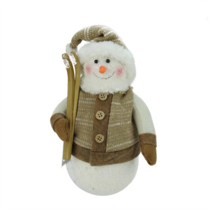10 Brown and White Snowman with Skiis Christmas Decor 31730428