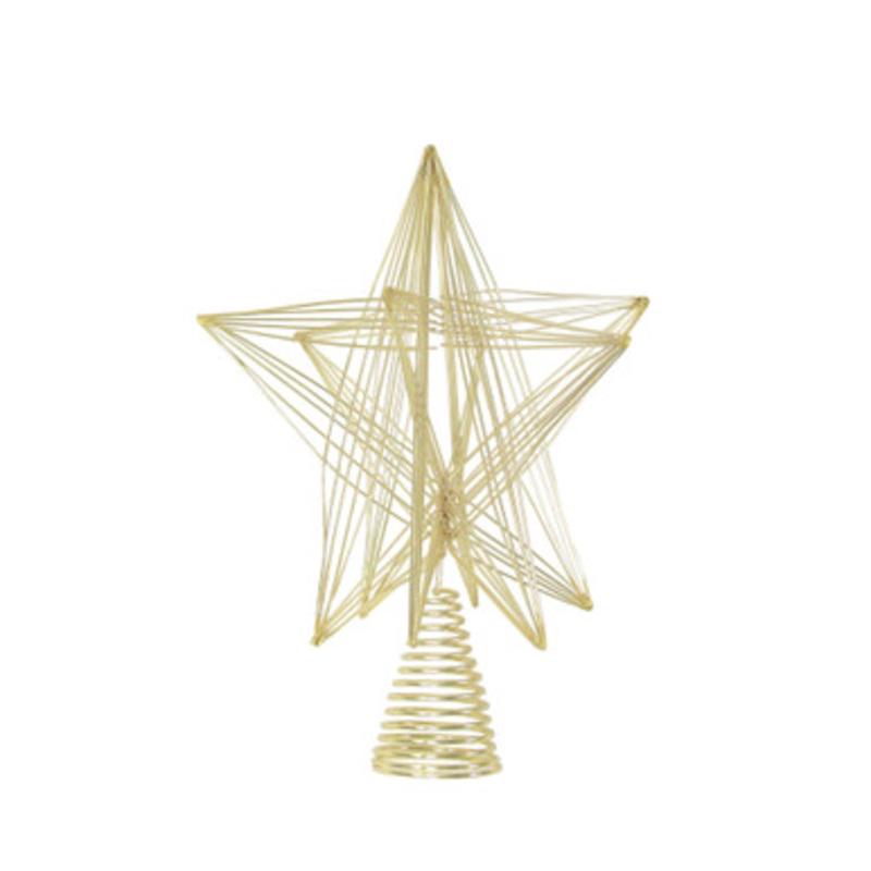 10 Gold 3D Geometric Star Christmas Tree Topper