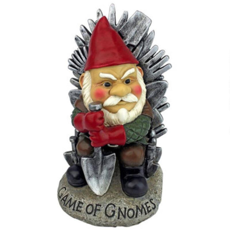 10 Gray and Red Game of Gnomes Outdoor Garden Statue