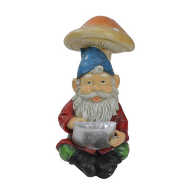 10 High Tech Gnome with Tablet Solar Powered LED Lighted Outdoor Garden Statue