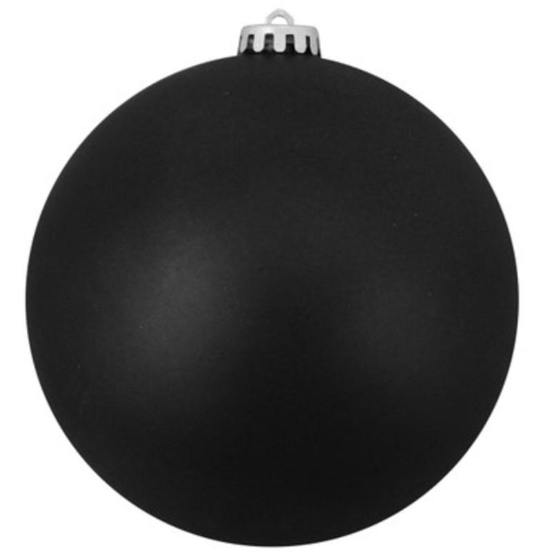 10 Jet Black Shatterproof Matte Christmas Ball Ornament (250mm)