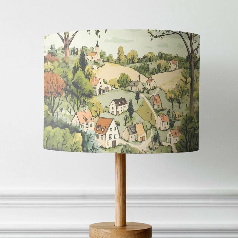 'Cotswolds' Countryside Illustrative Lampshade