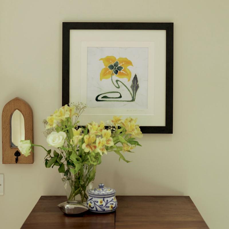 Pimpernel Original Hand Dyed Batik Painting in Yellow and Green