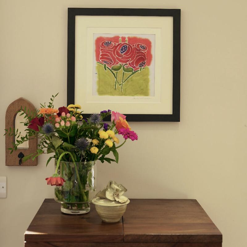 Rosa Hand Dyed Batik Painting