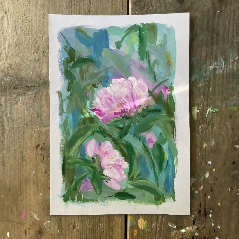 Peony Collection - 'Yo Girl' Floral Original Painting