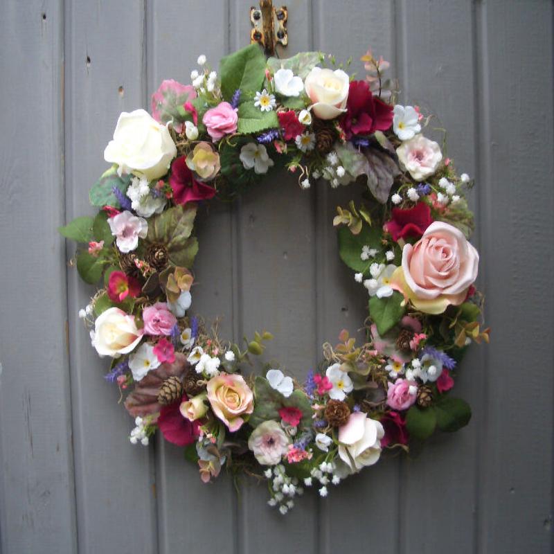 Spring Summer Rosy Posy Wreath