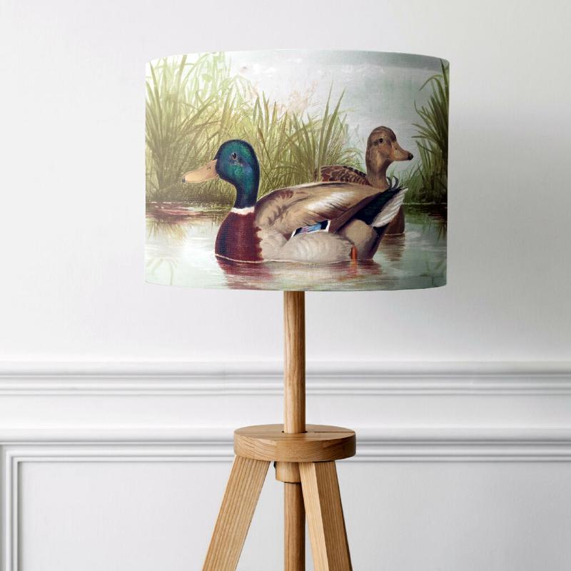 Mallard Duck River Illustration Lampshade