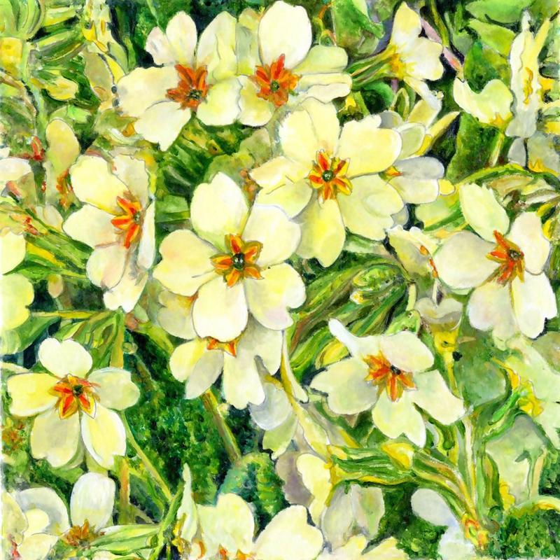 Primroses Painting