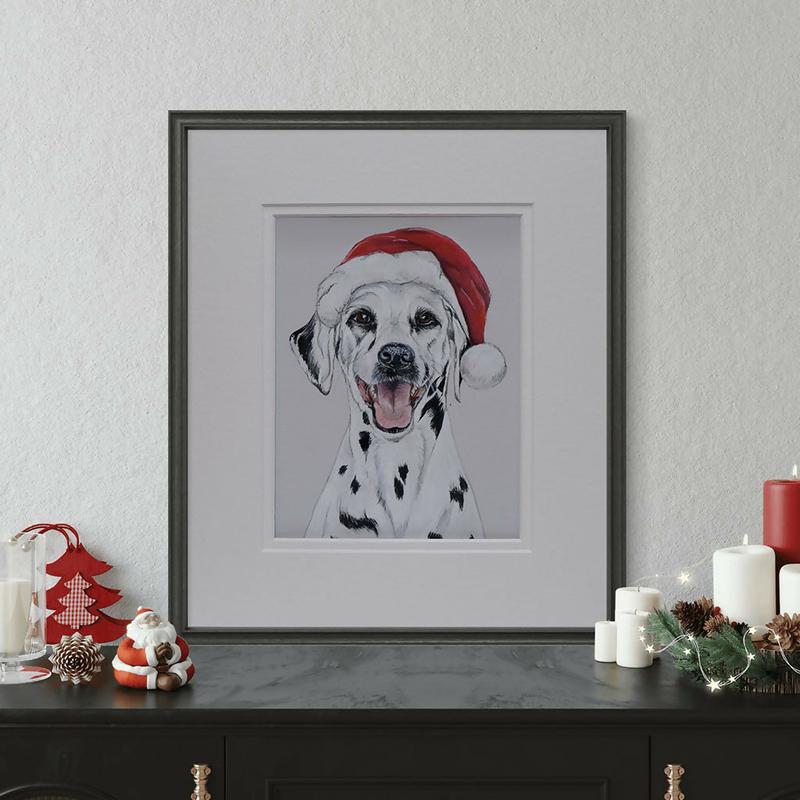 Festive Dalmatian Sketch - Original Artwork
