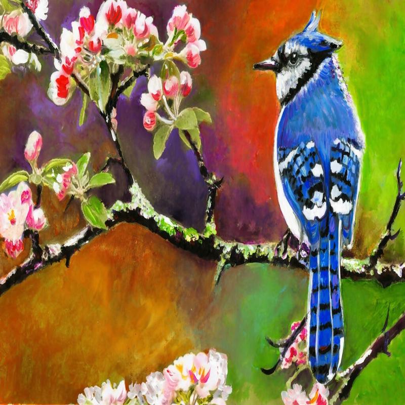 Red and White Blue Jay