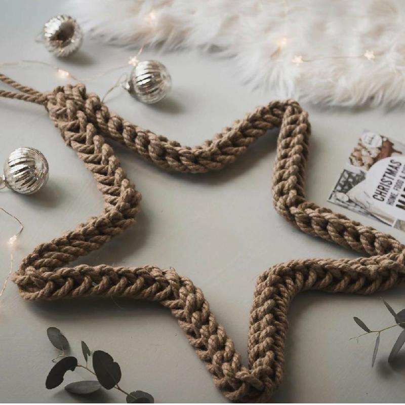 35cm Jute Christmas Star Wreath