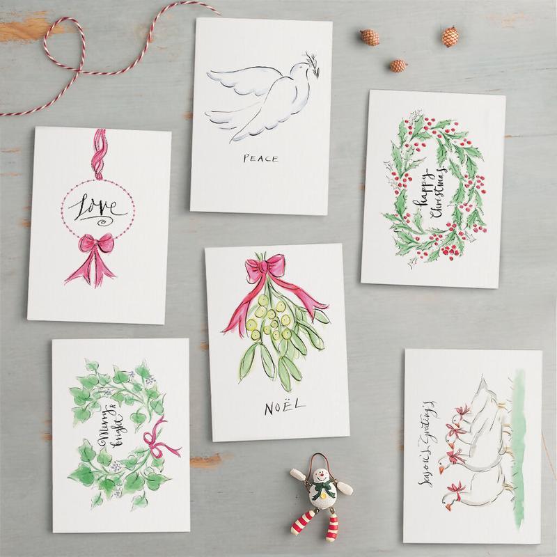 'Christmas Cards' Mixed Pack Of 6