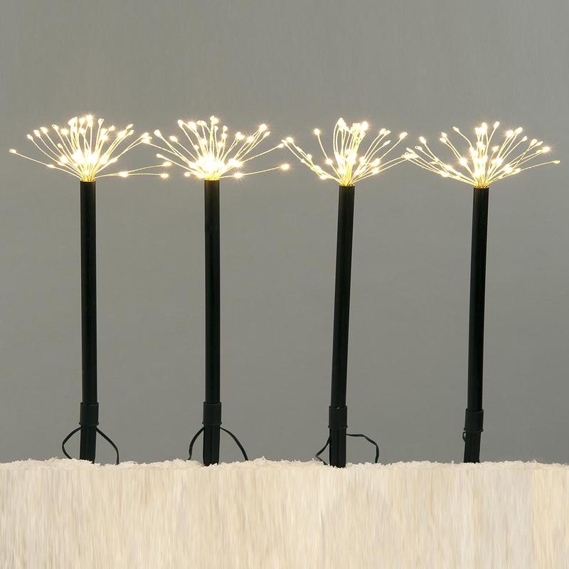 Set of 4 Twinkling Starburst Stake Lights