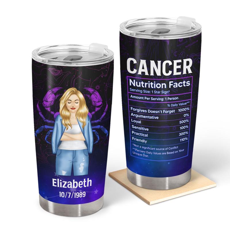 Zodiac Nutrition Facts - Birthday Gift For Women, Besties, Sisters - Personalized Custom Tumbler