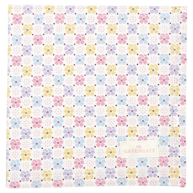 Greengate Tovagliolo in tessuto cotone con fiori "Edie" 40x40 cm