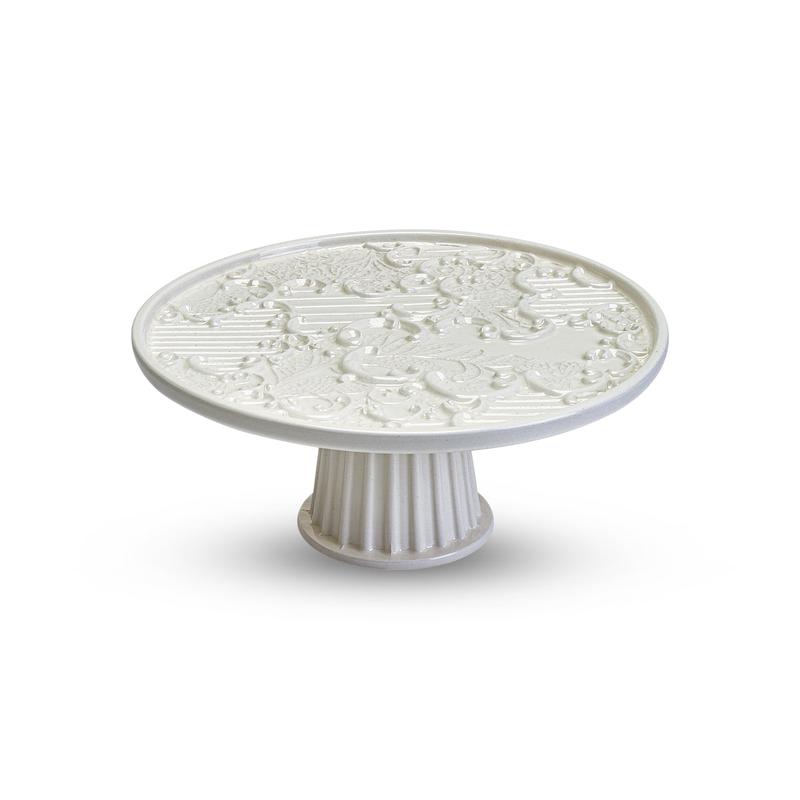 Henriette Alzata in ceramica "Dentelle", Shabby Chic D21xH9 cm