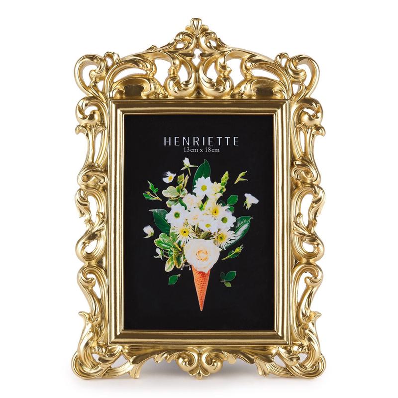 Henriette Portafoto in resina oro Royal Champagne "Ostuni" 19.5x28(1318 cm)
