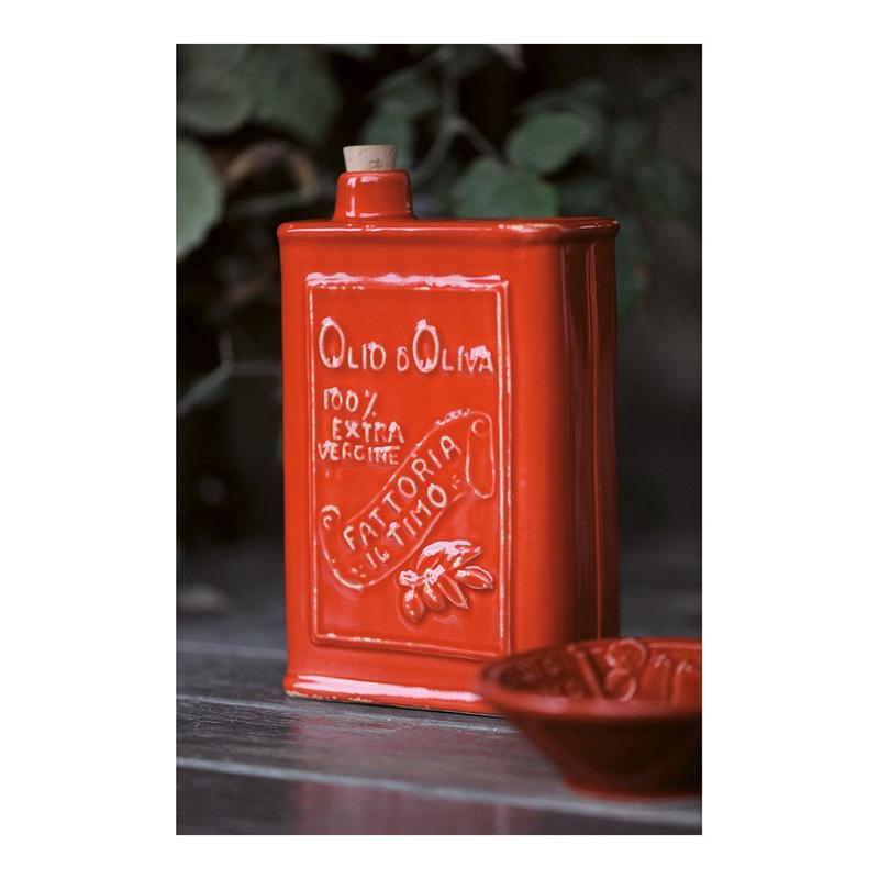 VIRGINIA CASA Lattina olio oliera OSTERIA in ceramica effetto anticato H17 cm (1pz)