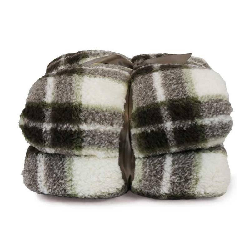 Unique Living Plaid a quadroni Winter Green "Tris" 150x200 cm