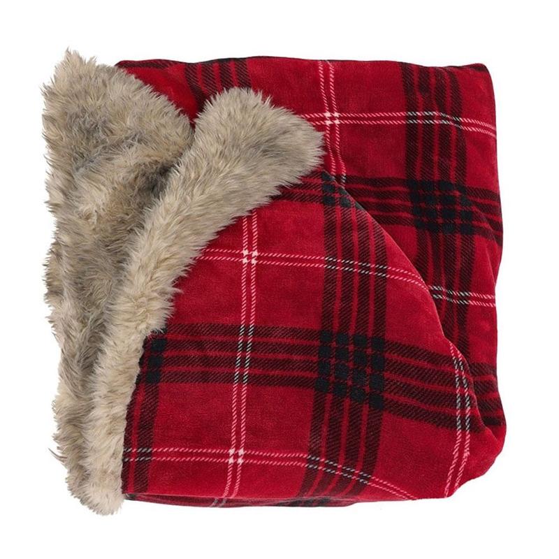 Unique Living Plaid scozzese pelliccia "Kenza" 130x170 cm 2 varianti(1 unit)