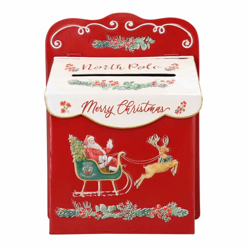 Timstor Cassetta postale di natale in metallo Polo Nord 26x13xH35,5cm