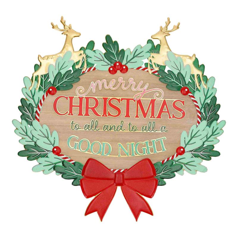 Timstor Decoro da parete Cartello Buon Natale in metallo 49,5x2xH48 cm