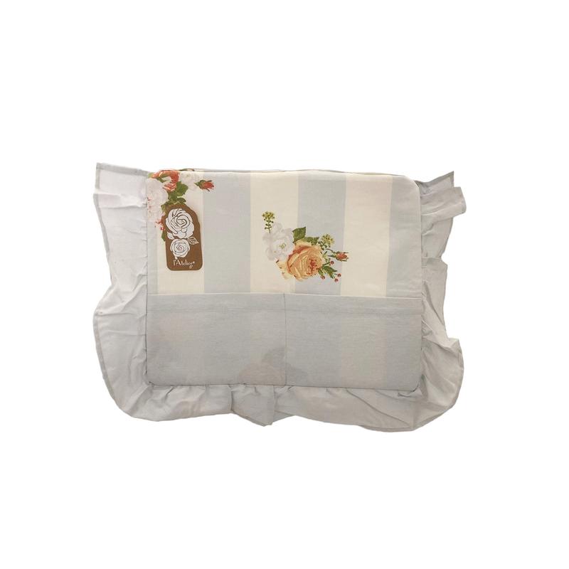 ATELIER17 Copri forno ALICE con balza in cotone celeste