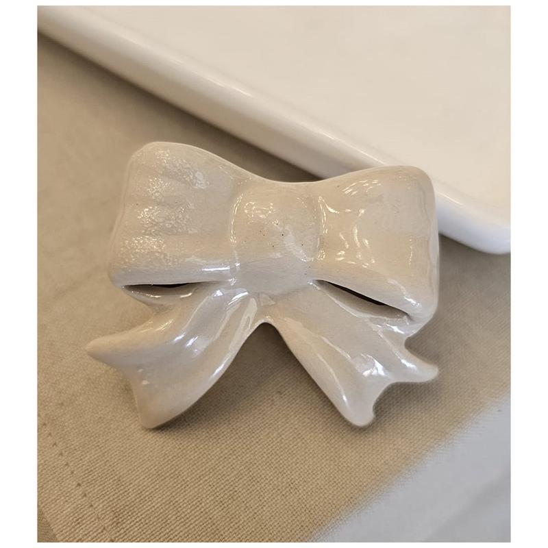 AD REM COLLECTION Pomello piccolo fiocco in porcellana Shabby Chic 6xH4.5 cm